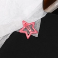 Vibrant candy pink Y2K star-shaped BB hair clip with a glossy finish for girls - Watermelon Red