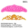 Pink silicone mold with vintage scroll flower pattern for fondant cake decoration - Symmetrical Scroll Floral (B601) / Pink
