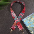 Adjustable wide replacement shoulder strap with colorful floral patterns and gold hooks - Pink/Floral Pattern