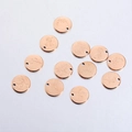 Colgantes florales redondos de acero inoxidable oro rosa para crear joyas DIY - Mayo (Lirio de los Valles) / Oro rosa