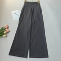 Dunkelgraue Yoga-Schlaghose mit hoher Taille, weitem Bein und praktischer Tasche - S / Graphitgrau