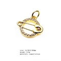 Gold-plated safety pin planet pendant with cubic zirconia for DIY jewelry making - 13# (Planet Pin)
