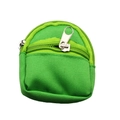 Mini green double zipper backpack for Labubu 1/6 BJD doll and storage coin purse - Green