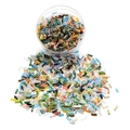 Colorful Czech glass cylinder bugle beads set in a clear plastic container on white background - 400pcs/15g / Multicolor