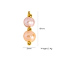 Baroque pearl and gold bead pendant handmade jewelry accessory with pink pearls - Pink Orange Double Pearl
