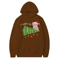 Brauner Weihnachts-Hoodie mit Katzenmotiv und Aufdruck 'IT WASN'T ME!' für Unisex - Kaffeebraun