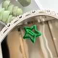 Sparkly green star-shaped Y2K hair clip with glitter finish and metal BB snap closure - Christmas Green Glitter