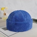 Detailed close-up of thick bright blue faux fur texture on a warm Miki hat accessory - M (56-58cm) / Blue