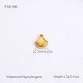 Golden seashell pendant in 18k gold plated stainless steel, size 10.7mm and 1.2g weight - PJ91096 Shell (Small)-2pcs