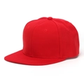 Casquette snapback rouge classique à bord plat en sergé de coton résistant - Rouge