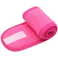 Pink microfiber spa headband with adjustable velcro closure for washing face and yoga - Single Piece / Rose Red