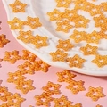Star-shaped orange pearl beads made of faux resin for DIY phone cases and hair accessories - Gold