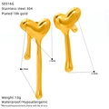 Specifiche dettagliate delle dimensioni per orecchini a cuore in acciaio placcato oro - Stile Cuore Fuso (SE016G)