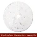 Mini jupe de sapin de Noël en peluche blanche de 40 cm avec flocons d'argent brodés - Flocon de Neige Argenté (40cm)