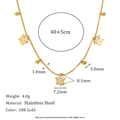 Collier en acier inoxydable plaqué or 18K avec chaîne à billes et pendentifs feuilles - Pendentif Feuille Zircon Marquise (Or-8)