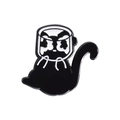 Süße Emaille-Brosche mit schwarzer Katze und Brot-Helm für Anime-Fans und Kleidung - Schwarz Weiß Katze (sxz032-5)