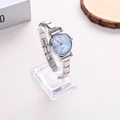 Women's quartz watch with light blue dial and silver stainless steel stretch band - WT150 Silver Light Blue