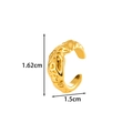 Golden C-shaped liquid metal ear cuff with lava texture measuring 1.62cm by 1.5cm - Leopard Print Embossed Gold (2627-6# Gold)