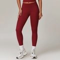 High-waisted push-up yoga leggings in deep red stretchy quick-dry fabric for fitness - S / Cherry Red