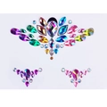 Multi-colored iridescent facial diamond stickers with various acrylic rhinestone patterns - FG309R