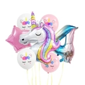 Kit de ballons licorne arc-en-ciel avec chiffre 4 dégradé et étoiles pour 4ème anniversaire - Style Numéro 4