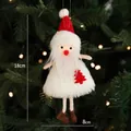 Plush Santa Claus ornament with red hat and 18cm height for Christmas tree hanging - Plush Santa D