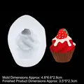 Moule silicone cupcake fraise pour bougies et décorations fondant, taille 4,8x6,6x2,8cm - 3# A948 Transparent