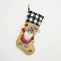 Holiday Christmas stocking featuring a faceless gnome and buffalo check cuff, Style C - Style C