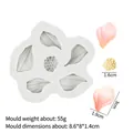 Silicone petal mold for tulip cake decorating with flower leaf cavity and size guide - Large Gelsang Flower / Gray