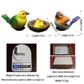 Three-piece resin bird set with nest and colorful figurines for garden decor - Bird Family Set