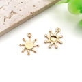 Golden sun-shaped alloy pendants for DIY jewelry with radiant ray design charms - KC Gold Radiant Sun (18242)