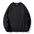 Men's relaxed black crewneck sweatshirt with ribbed cuffs and drop shoulder design - M / Black