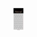 Macro shot of silver glitter star nail stickers with sparkly finish on branding card - Four-pointed Star Style (SP-004)