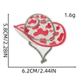 Patch ricamata a forma di cappello cowboy rosa e bianco, dimensioni 6,2 cm x 5,8 cm - Toppa Cappello da Cowboy 1#