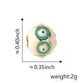 Evil eye charm bead in cream white and blue enamel with 0.40x0.35 inch dimensions - White