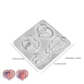 Molde de silicona con cuatro conejos para manualidades de resina y llaveros personalizados - 4 Cavidades Conejos