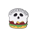 Ghost burger enamel pin badge with Cheese Boo-ger lettering for Halloween accessories - Cheese Boo-ger Ghost