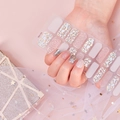Pink and silver geometric nail art stickers BS-058 with iridescent glitter finish - Phantom Glitter Geometric Splicing Style (SS-056)