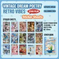 Vintage Japanese style sticker set with 30 glitter sheets of retro food and life themes - Showa Fantasy Poem (Vintage Flavor Album)