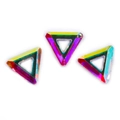 Rainbow K9 crystal triangle glass rhinestones with hollow design for DIY nail art crafts - 6mm Triangle Center Hole AB