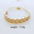 Overdreven bohemien gouden geometrische armband met kristallen pavé, gewicht 17,9g - Pijl Geometrische Stijl (5)