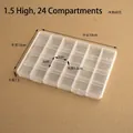 24-compartment clear PP plastic storage box 19x13x1.5cm for beads and small parts - 24 Compartments/19x13x1.5cm