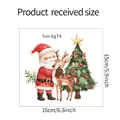 Aquarel kerstman muursticker met rendier detail, afmetingen 15x16cm decoratie - 15*16cm