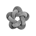 Knot pillow cushion in star shape made of soft grey velvet fabric for home decor - Light Gray