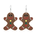 Charming gingerbread man earrings with colorful details for Christmas festive jewelry - Gingerbread Man Earrings