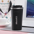 Matte black insulated stainless steel coffee tumbler with white COFFEE lettering - 510ml / Gen 2 Black (COFFEE Print)