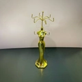 Golden mannequin jewelry organizer with metal hooks for necklaces and earrings - Electroplated Mannequin Torso Stand