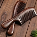 Black Gold Sandalwood Sunflower Long Handle Fine Tooth