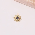 Golden sun pendant charm with colorful zircon stones for DIY necklace jewelry making - H-8787 (Multicolor Zircon Sun)