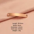 Conector de pulsera de acero de titanio pulido, colgante curvo de 39,5mm para DIY - 39.5*6mm / Oro rosa